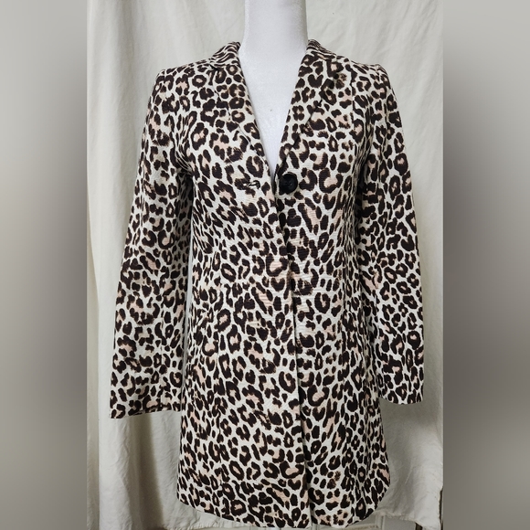 H & M LEOPARD PRINT COAT - Picture 1 of 9